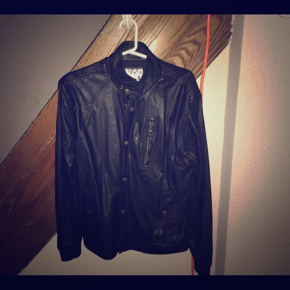 Mens Motorcycle Black Jacket. Black apple size L